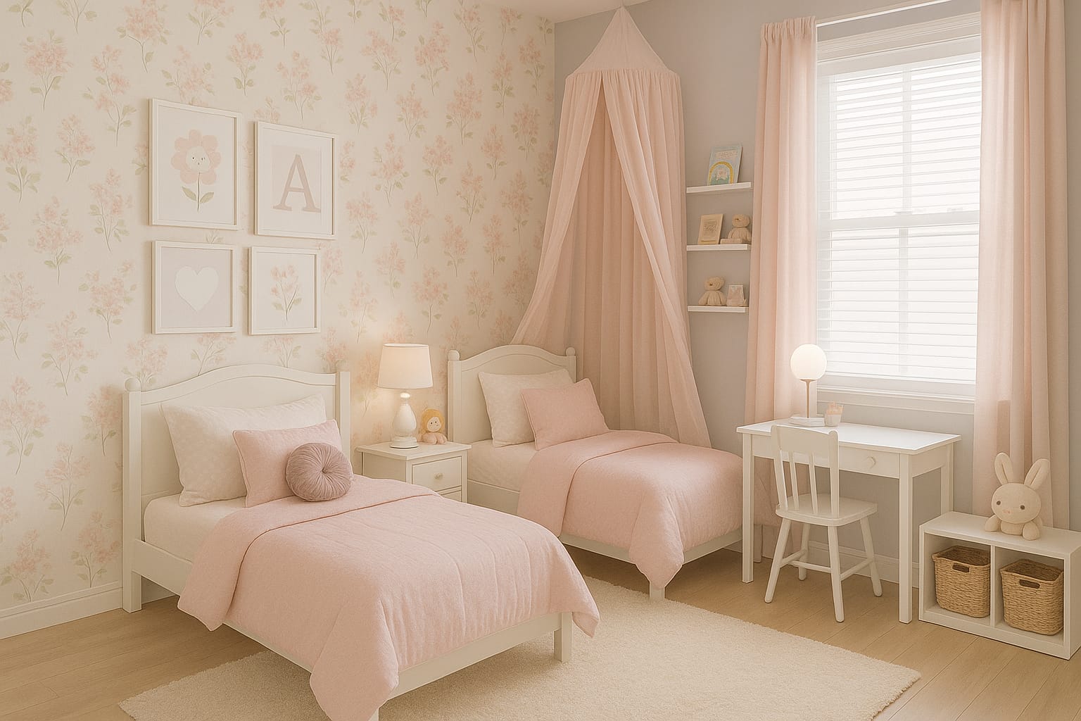 עיצוב חדר בנות קטן